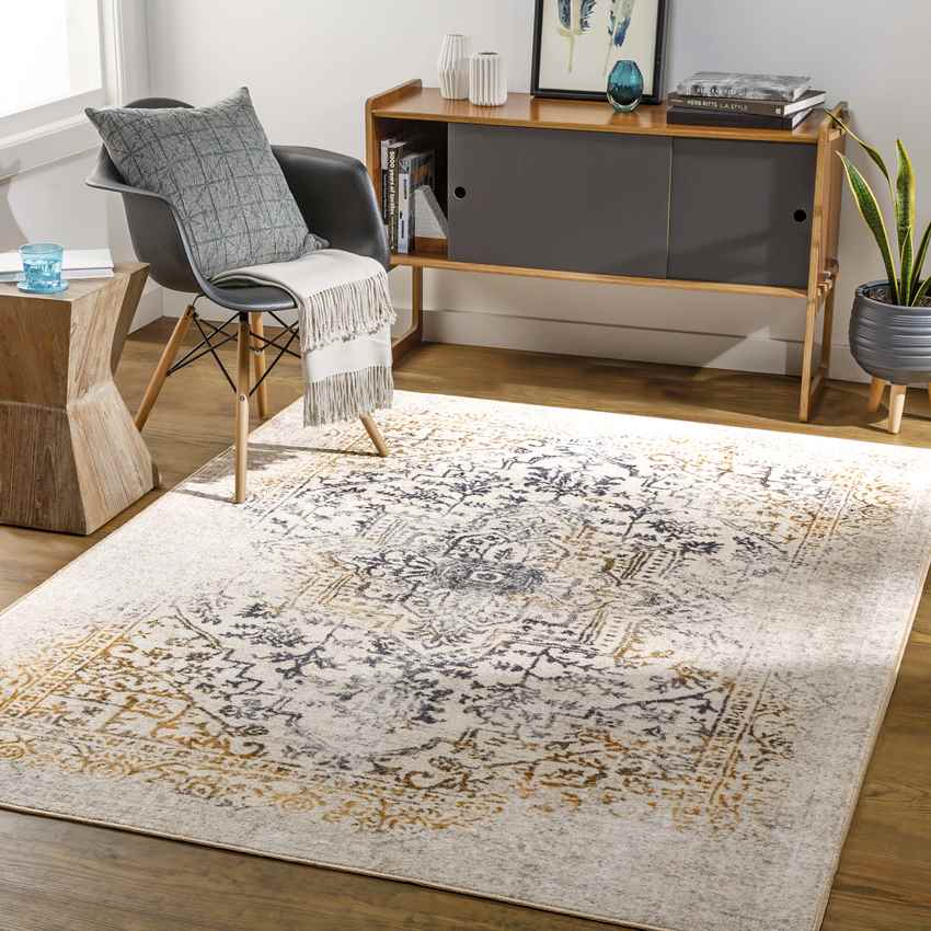 Universal Traditional Washable Rug, Cream