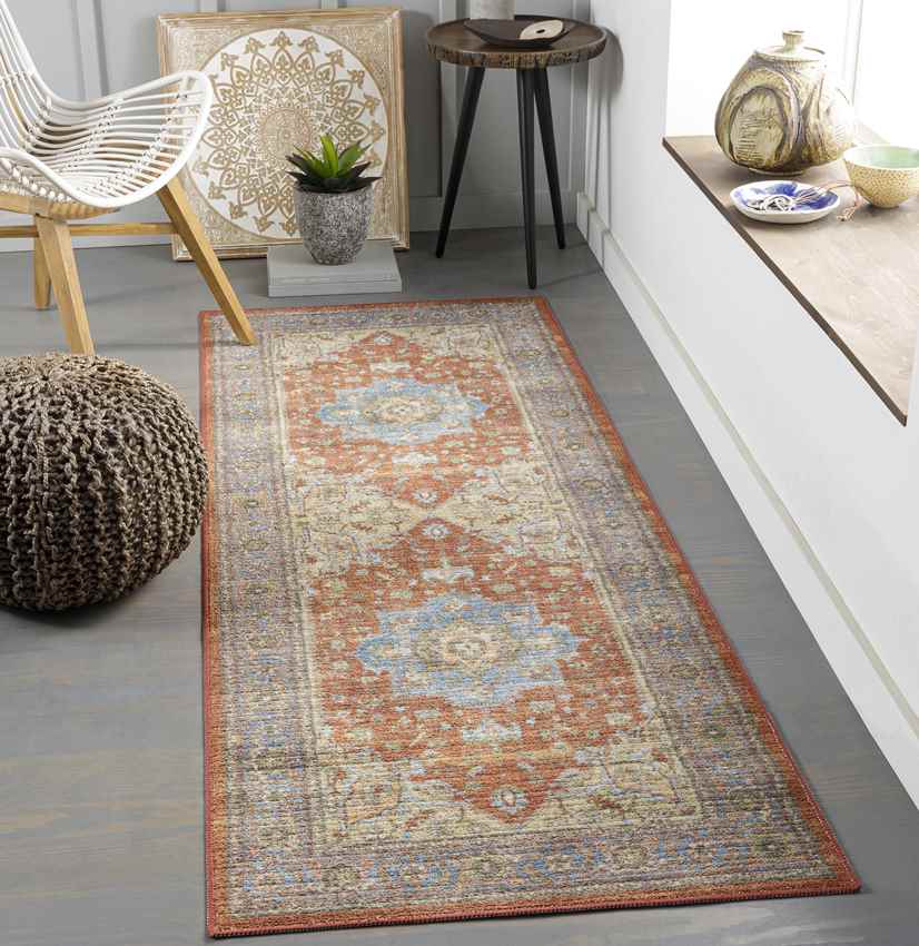 Park Ridge Traditional Washable Rug, Burnt Orange