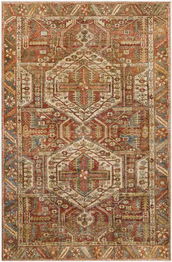 St David Global Washable Rug, Burnt Orange