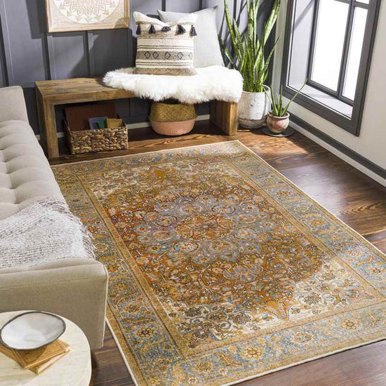 St Francisville Traditional Washable Rug, Camel