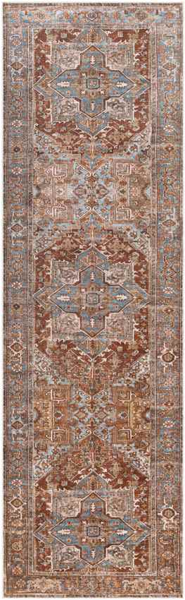 St Johns Traditional Washable Rug, Burnt Orange