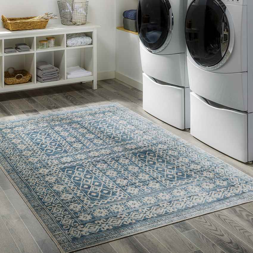 St Leon Global Washable Rug, Sky Blue