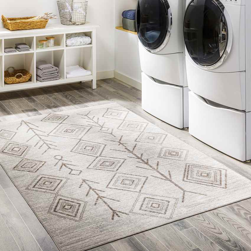 Seelyville Global Washable Rug, Beige