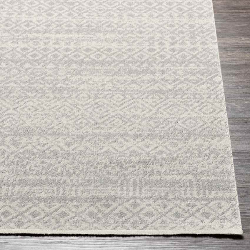 Waynetown Global Washable Rug, Light Gray