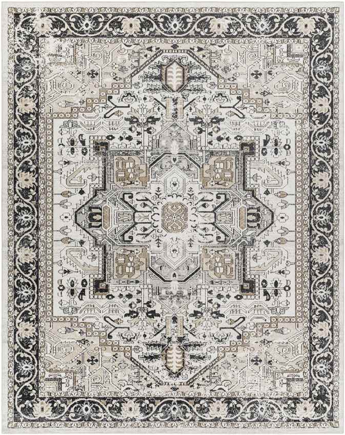 West Baden Traditional Washable Rug, Beige