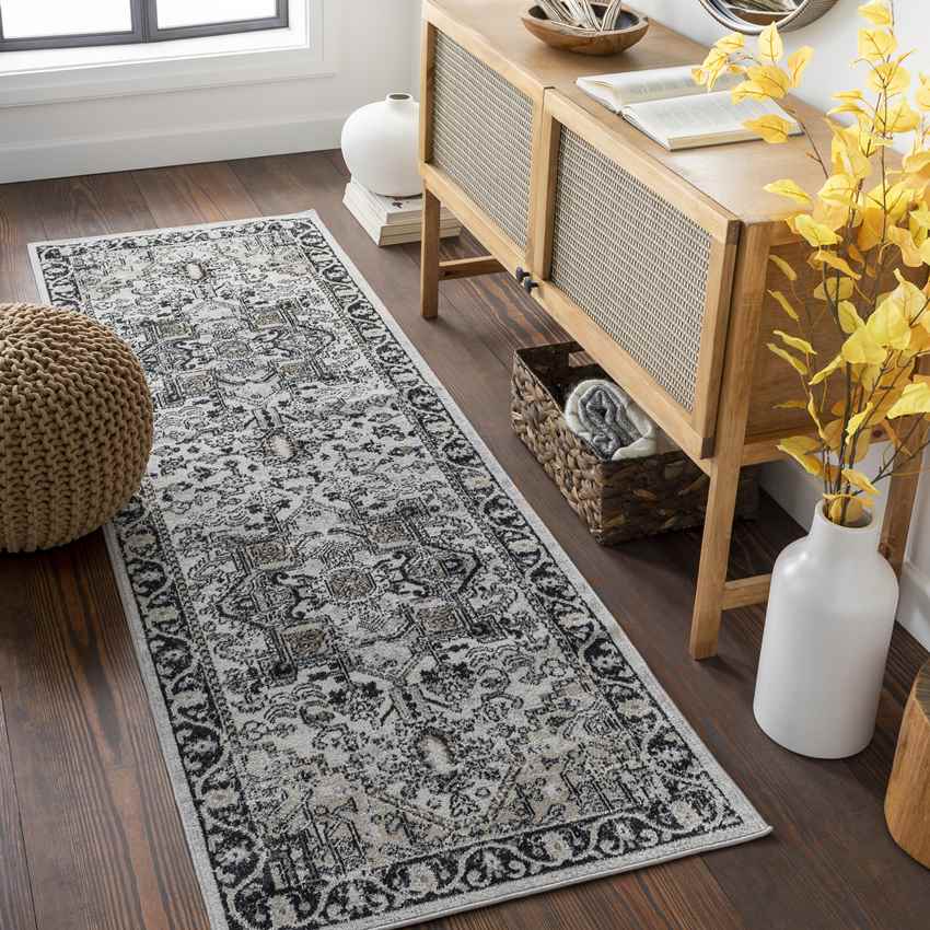 West Baden Traditional Washable Rug, Beige