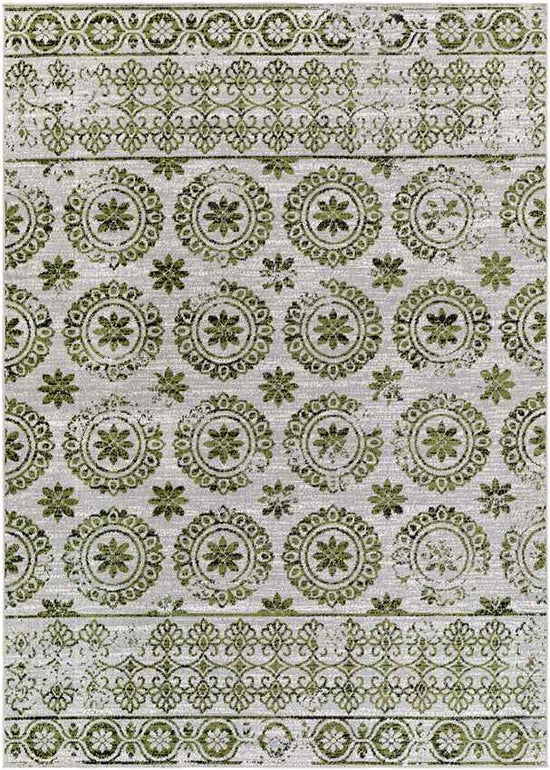 William Traditional Washable Rug, Sage