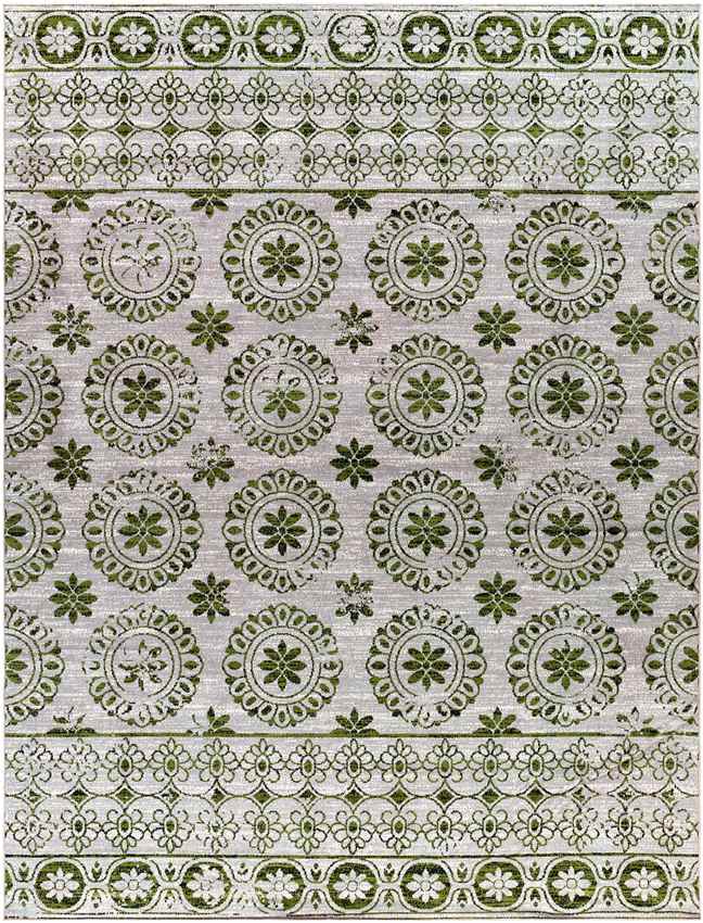 William Traditional Washable Rug, Sage