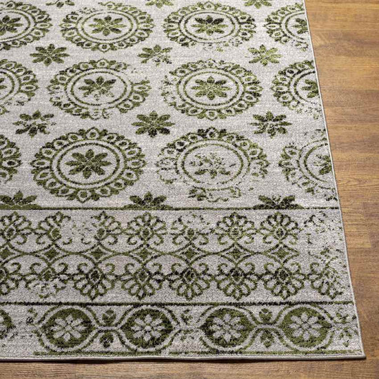 William Traditional Washable Rug, Sage