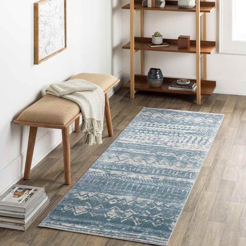 Matt Global Washable Rug, Sky Blue