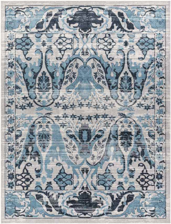 West Lebanon Traditional Washable Rug, Navy