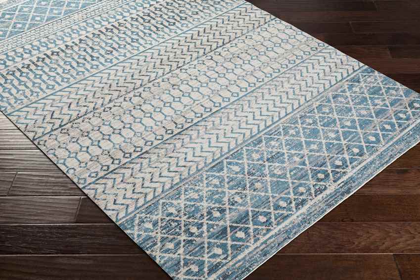 West Terre Haute Global Washable Rug, Pale Blue