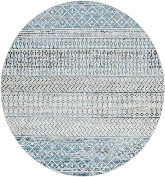 West Terre Haute Global Washable Rug, Pale Blue