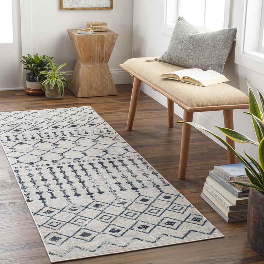 Mary Global Washable Rug, Ink Blue