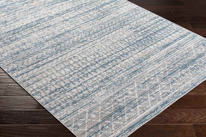 West Terre Haute Global Washable Rug, Blue