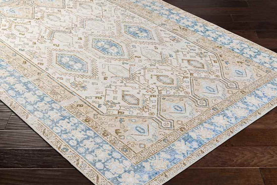 Summitville Traditional Washable Rug, Beige