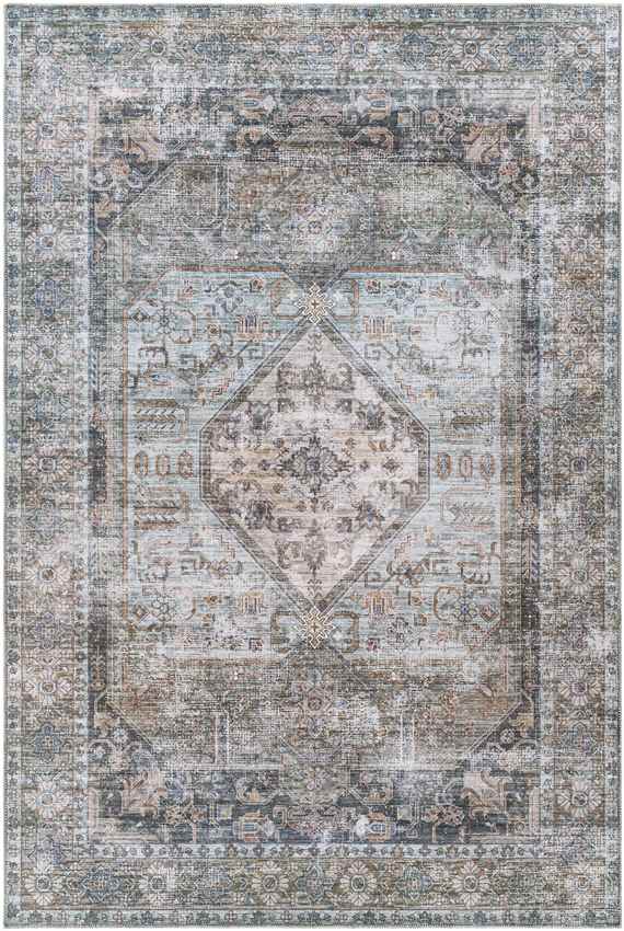 Washta Traditional Washable Rug, Moss