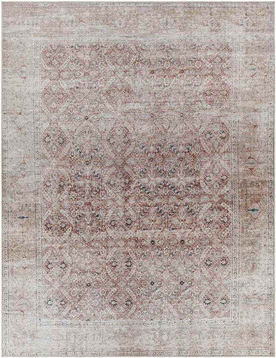 West Union Traditional Washable Rug, Rust