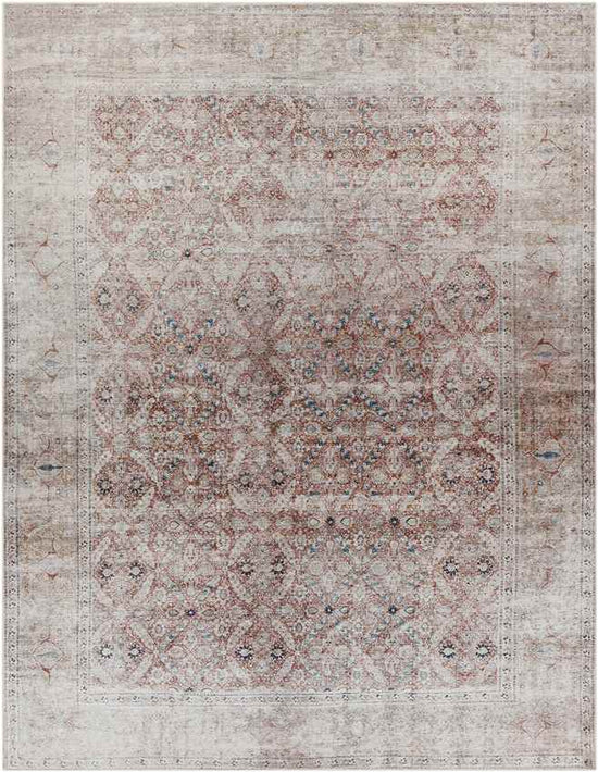 West Union Traditional Washable Rug, Rust