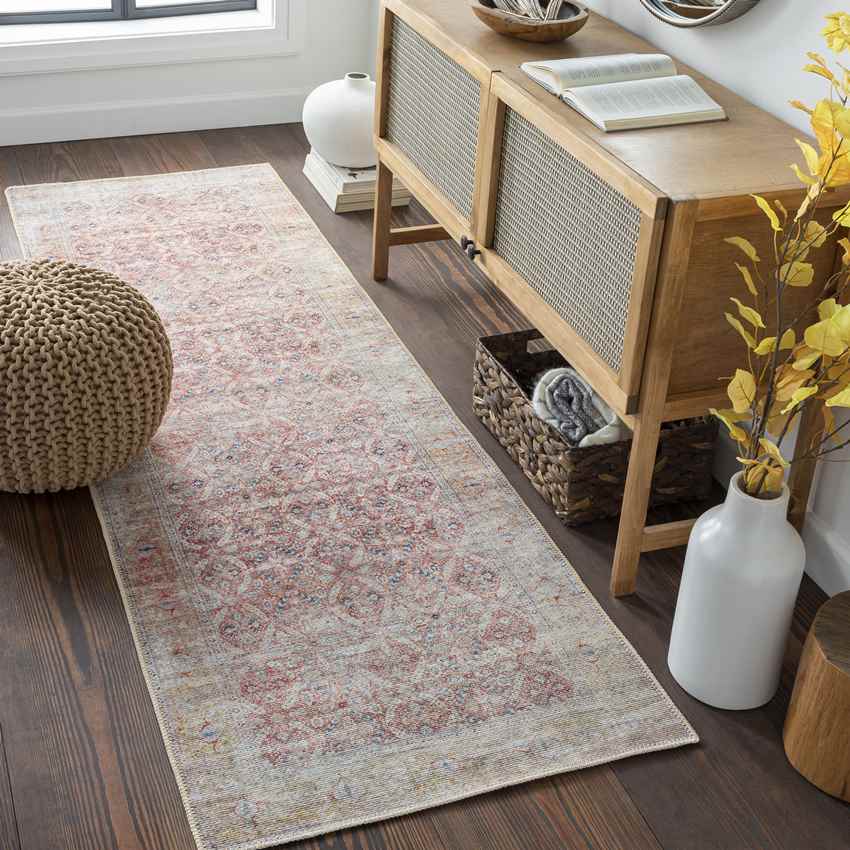 West Union Traditional Washable Rug, Rust