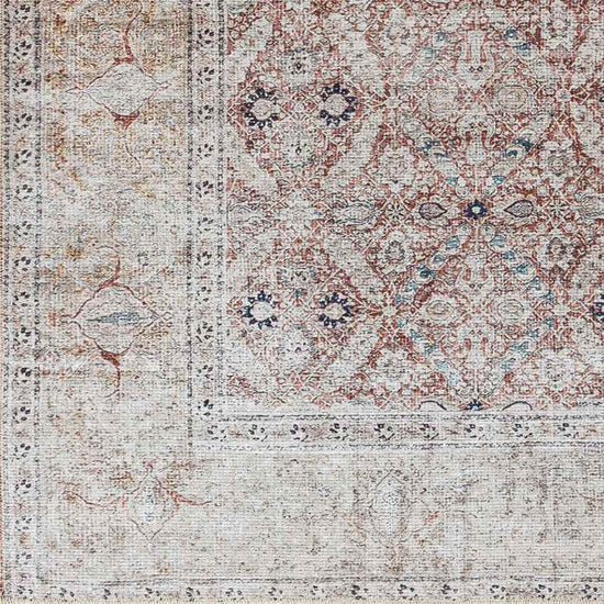 West Union Traditional Washable Rug, Rust