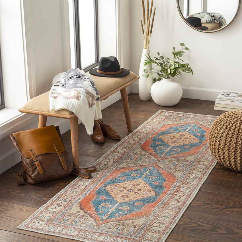 Westgate Traditional Washable Rug, Burnt Orange