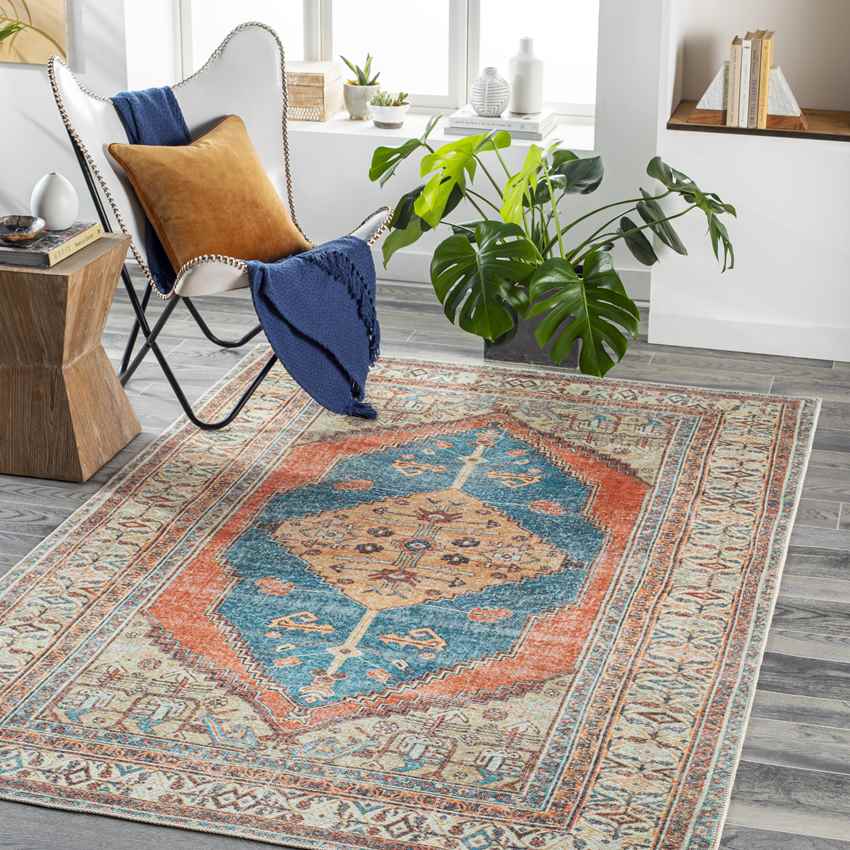 Westgate Traditional Washable Rug, Burnt Orange