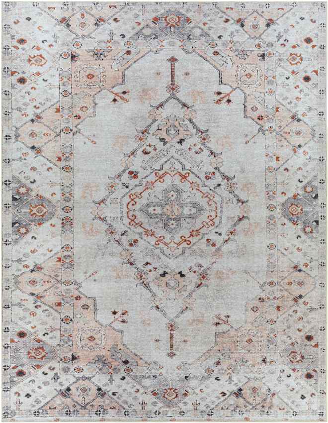 Westside Traditional Washable Rug, Light Gray