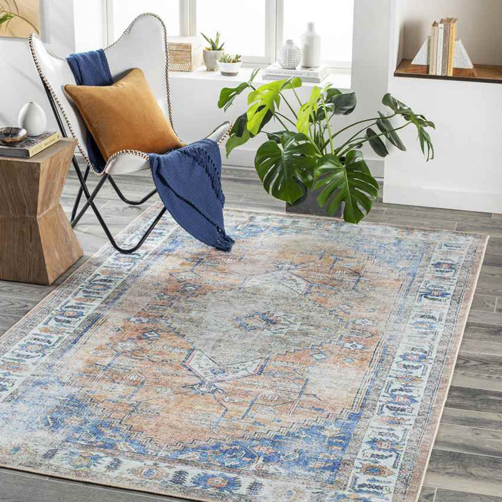 Westwood Traditional Washable Rug, Blue