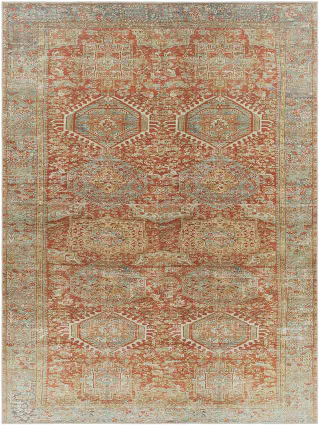 Xeros Traditional Washable Rug, Rust