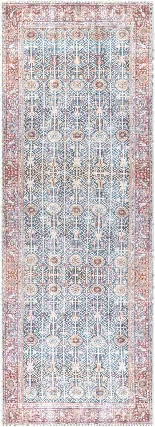 Gillett Grove Traditional Washable Rug, Teal