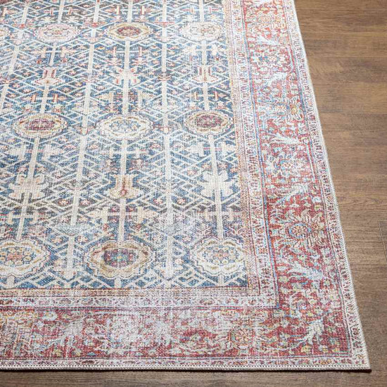 Gillett Grove Traditional Washable Rug, Teal