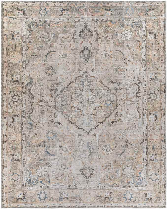 Goose Lake Traditional Washable Rug, Taupe