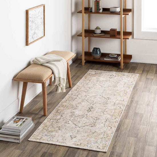 Goose Lake Traditional Washable Rug, Taupe