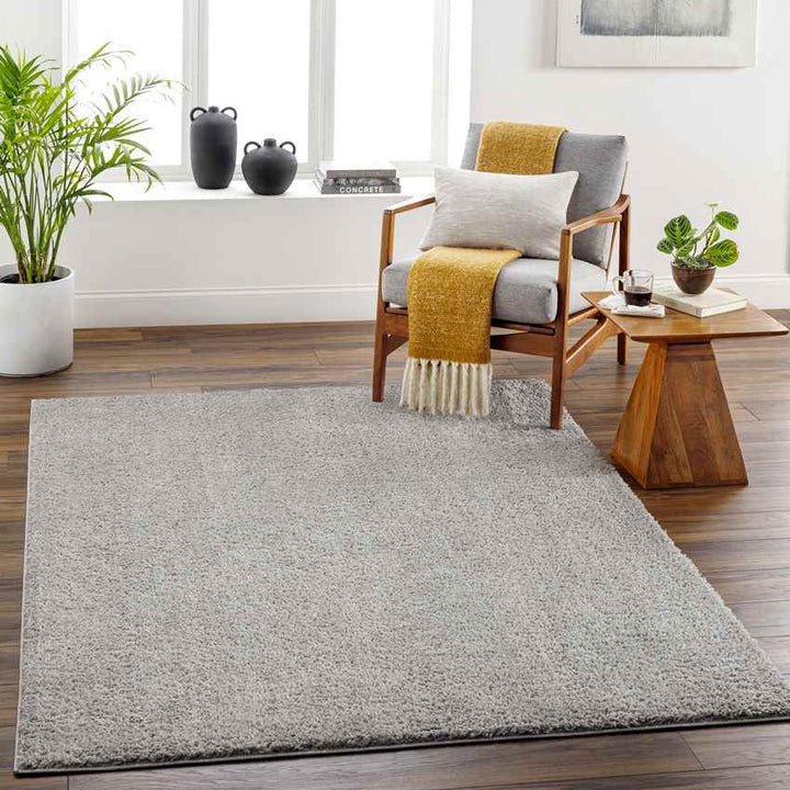 Richlawn Modern Washable Rug, Medium Gray