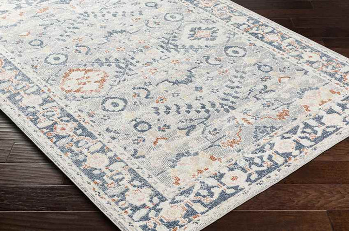 Webber Traditional Washable Rug, Pale Blue