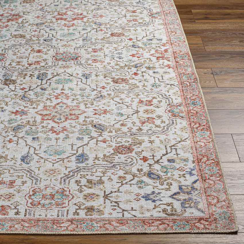 Waubonsie Traditional Washable Rug, Rust