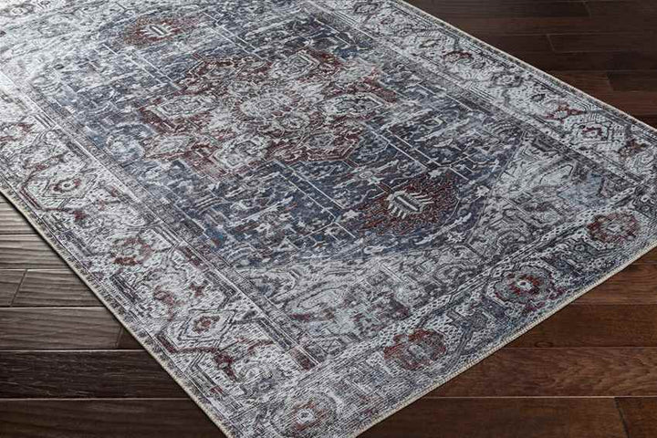 Wellsville Traditional Washable Rug, Slate