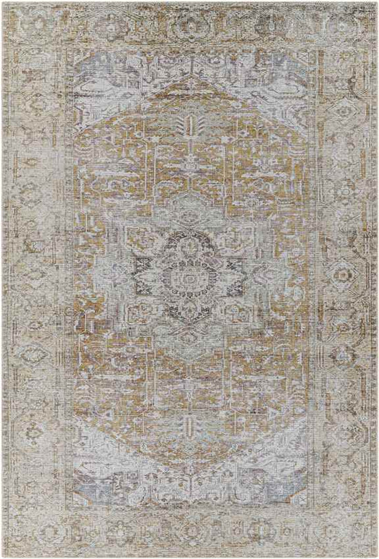 Wellsville Traditional Washable Rug, Dark Gold