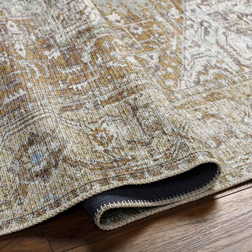 Wellsville Traditional Washable Rug, Dark Gold