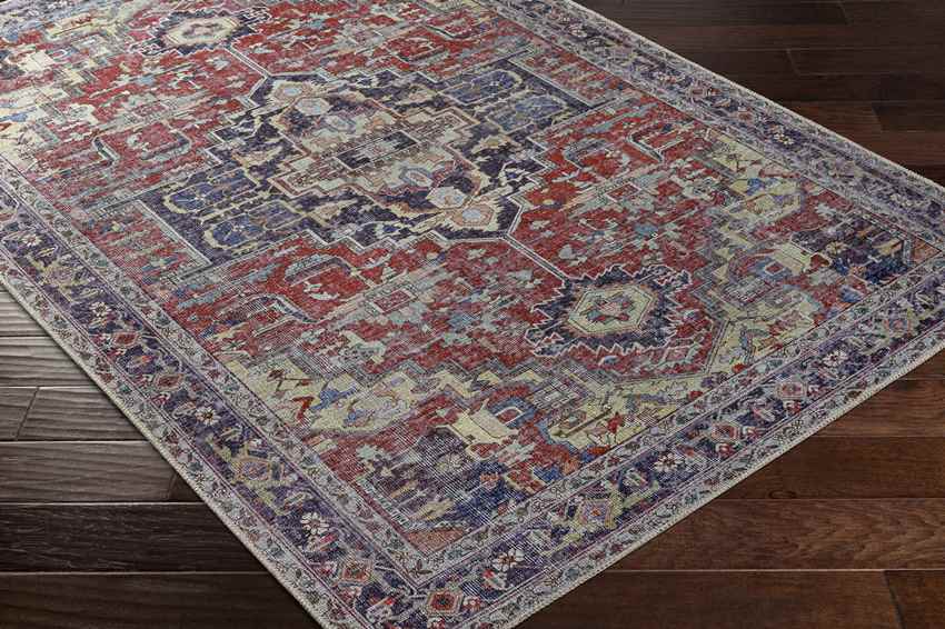 Wheatcroft Traditional Washable Rug, Dark Red