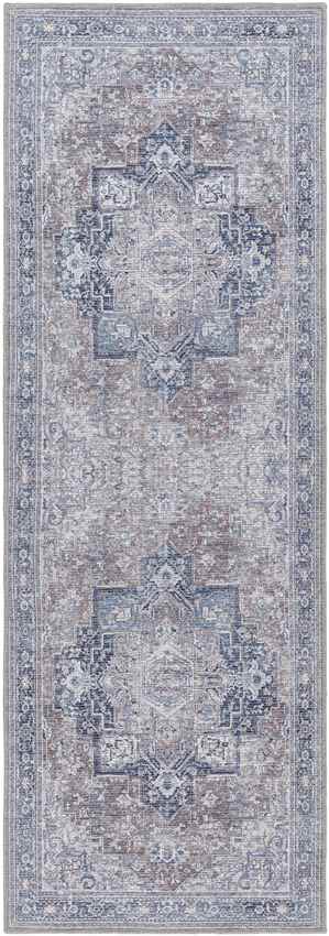 Worthville Traditional Washable Rug, Taupe