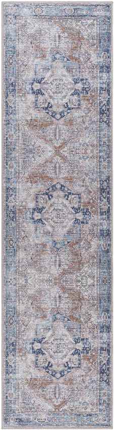 Wyacondah Traditional Washable Rug, Navy