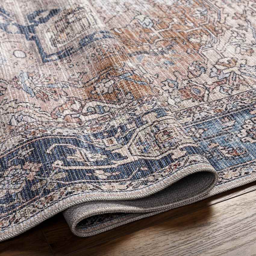 Wyacondah Traditional Washable Rug, Navy