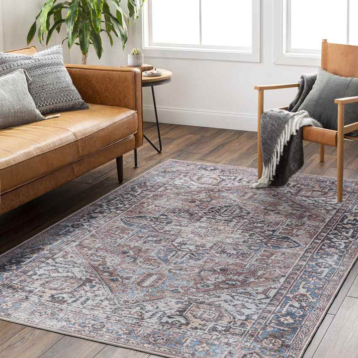 Liebenthal Traditional Washable Rug, Rust