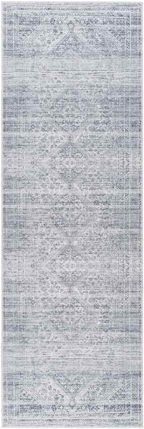 Tonganoxie Traditional Washable Rug, Light Gray