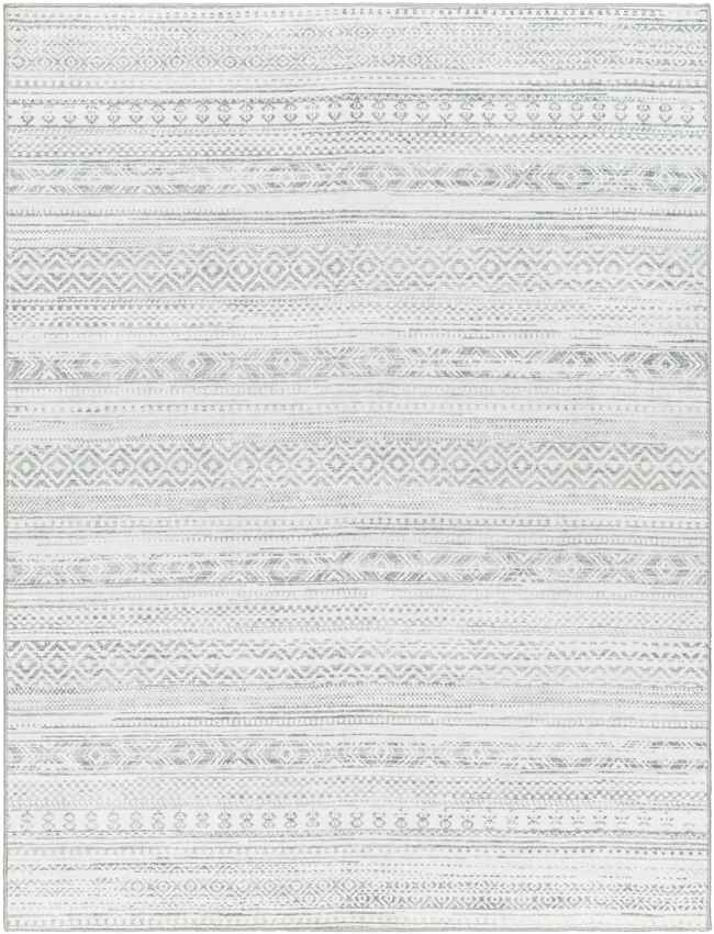 Kennia Global Washable Rug, Cream/Light Gray