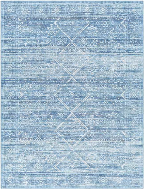 Rosalind Traditional Washable Rug, Cobalt