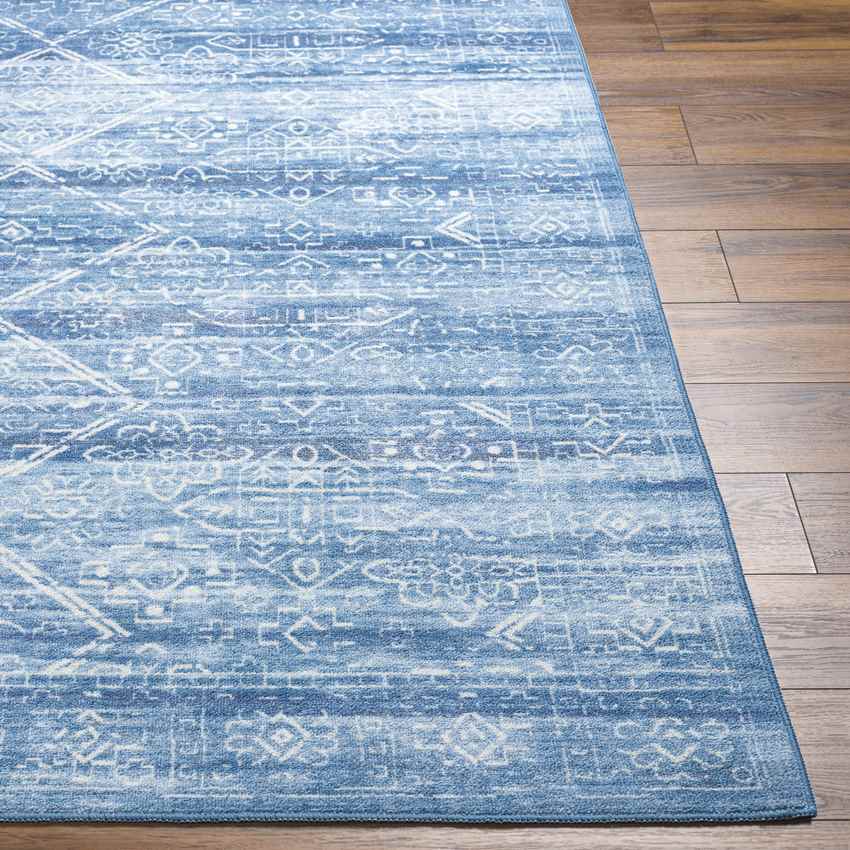 Rosalind Traditional Washable Rug, Cobalt