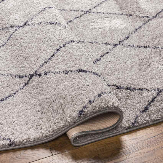 Konstantina Modern Washable Rug, Smoke Gray/Black